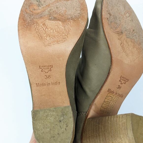 Free People Womens Shoes Clearwater Tan Heel Peep Toe Bootie Size 8 - Picture 7 of 11